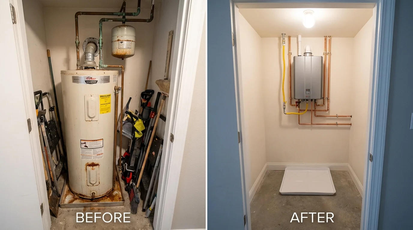 Tank water heater versus wall-mounted tankless unit comparison for Raleigh, MS homeowners